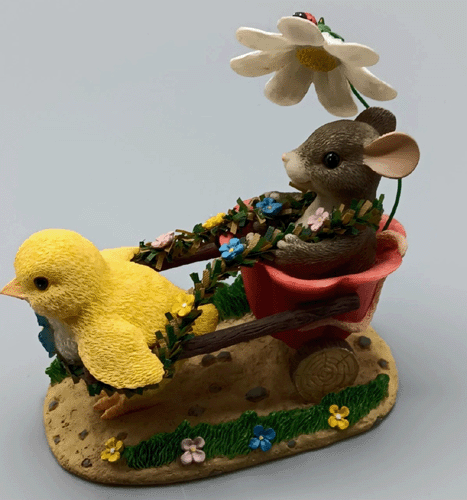 Fitz and Floyd Charming Tails CHICKIE CHARIOT RIDE